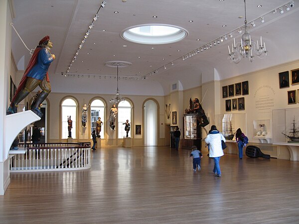 The 1825 East India Marine Hall, one of the oldest parts of the museum, is used for special events, and for temporary art installations