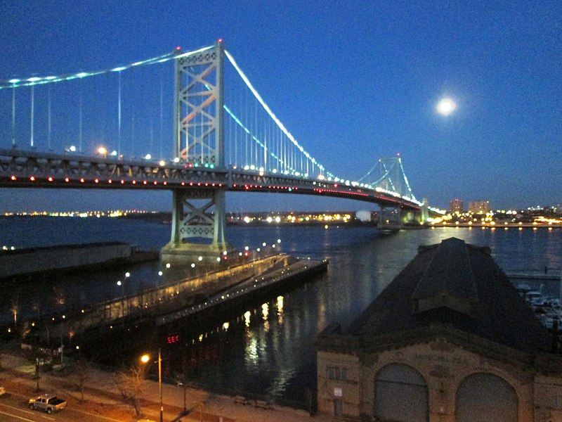 File:2014 Ben Franklin Bridge at twilight.jpg