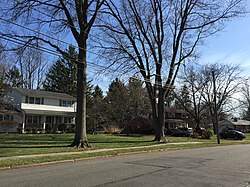 Homes along Fran Avenue in the Village on the Green section of Ewing, New Jersey