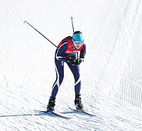 Annamaija Oinas beim Nordic-Mixed-Team-Wettbewerb