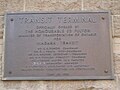 Plaque outside Niagara Falls Transit Terminal building, commemorating its official opening on 28. June 1988.