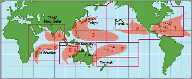 Sedam zona tropskih ciklona