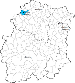 Kanton Gif-sur-Yvette na mapě departementu Essonne