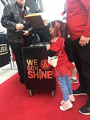 A fan signs the Golden Spike prior to the game on November 11, 2018 A fan signs the Golden Spike prior to the game on November 11th, 2018.jpg