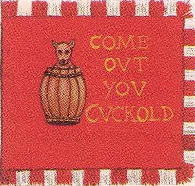 A flag used in the English Civil War by Horatio Cary referring to the Earl of Essex's notorious marital problems