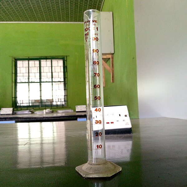 A measuring cylinder