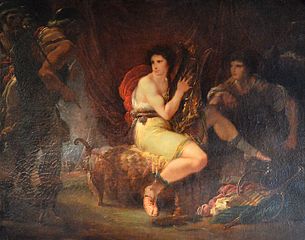 Achille, jouant de la lyre sous sa tente avec Patrocle, est surpris par Ulysse et Nestor