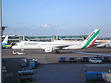 A Boeing 757-200 at Amsterdam Airport Schiphol in 2009. Air Italy Polska Boeing 757-200.jpg