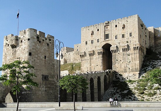 Aleppo Citadel was the center of the Aleppan monarchs in the Middle Ages Aleppo Citadel 04.jpg