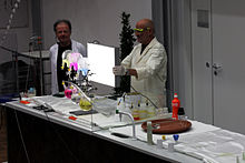 An ammonia fountain demonstration Ammonia Fountain Experiment.jpg