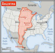 Порівняння розмірів території Аргентини та США