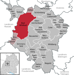Läget för Bad Wildbad i Landkreis Calw