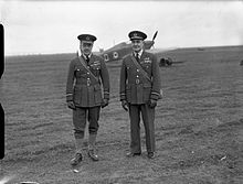 Air Marshal Arthur Barratt, Air Officer Commanding British Air Forces in France and Air Vice-Marshal Patrick Playfair, Air Officer Commanding the Advanced Air Striking Force, at Rouvres in late 1939 or early 1940. Barratt and Playfair in France WWII IWM C 1133.jpg