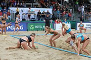 Deutsch: Beachhandball Europameisterschaften 2019 (Beach handball Euro); Tag 6: 7. Juli 2019 – Frauenfinale, Dänemark-Ungarn 2:0 (18:12, 23:22) English: Beach handball Euro; Day 6: 7 July 2019 – Women's Final – Denmark-Hungary 2:0 (18:12, 23:22)