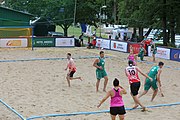 Deutsch: Beachhandball Europameisterschaften 2019 (Beach handball Euro); Tag 2: 3. Juli 2019 – Männer, Vorrunde Gruppe C, Nordmazedonien-Schweiz 0:2 (13:22, 18:19) English: Beach handball Euro; Day 2: 3 July 2019 – Women Preliminary Round Group A – Men Preliminary Round Group C – North Macedonia-Switzerland 0:2 (13:22, 18:19)