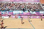 Deutsch: Beachhandball bei den Olympischen Jugendspielen 2018; Tag 3, 9. Oktober 2018; Mädchen, Vorrunde, Gruppe A - Chinese Taipei (Taiwan)-Mauritius 2:0 English: Beach handball at the 2018 Summer Youth Olympics at 9 October 2018 – Girls Preliminary Round Group A‎ – Chinese Taipei-Mauritius 2:0