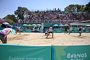 Deutsch: Beachvolleyball bei den Olympischen Jugendspielen 2018; Tag 11, 17. Oktober 2018; Jungen, Spiel um Platz 3 – Argentinien-Ungarn 2:0 (21–15/21–15) English: Beach volleyball at the 2018 Summer Youth Olympics at 17 October 2018 – Bronze Medal Match – Argentina-Hungary 2:0 (21–15/21–15)