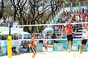 Deutsch: Beachvolleyball bei den Olympischen Jugendspielen 2018; Tag 8, 14. Oktober 2018; Mädchen, Achtelfinale – Mexiko-China 0:2 (15–21/16–21) English: Beach volleyball at the 2018 Summer Youth Olympics at 14 October 2018 – Girls Round of 16 – Mexico-China 0:2 (15–21/16–21)