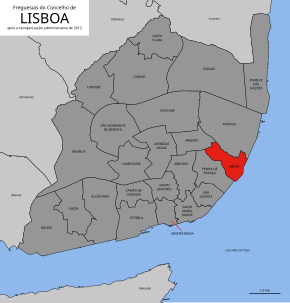 Localização no município de Lisboa