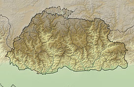 Џомолхари на мапи Бутана