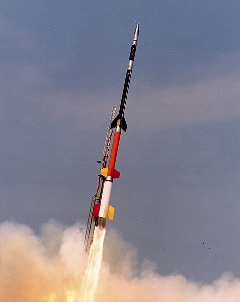 A Canadian Black Brant XII launching from Wallops Flight Facility