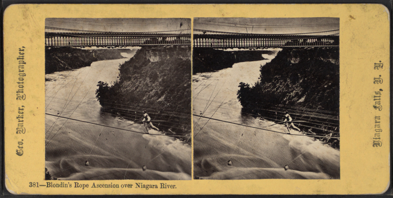 File:Blondin's rope ascension over Niagara River, by Barker, George, 1844-1894.png