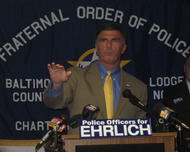 Ehrlich receiving the endorsement of the Fraternal Order of Police