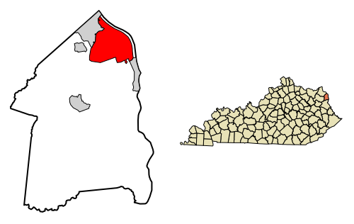 Location of Ashland in Boyd County, Kentucky.