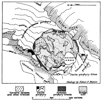 Geologic map of the Braden Mine