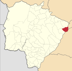 Localização de Aparecida do Taboado em Mato Grosso do Sul