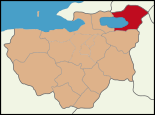 Karte der Türkei, Position von İznik hervorgehoben