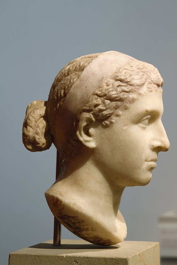 Bust of Cleopatra VII (Altes Museum, Berlin), the last ruler of a Hellenistic kingdom (apart from the Indo-Greek Kingdom)