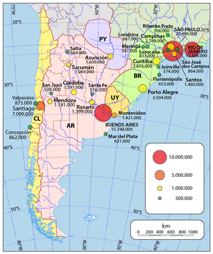 Cono Sur: Geografía, Población, Calidad de vida