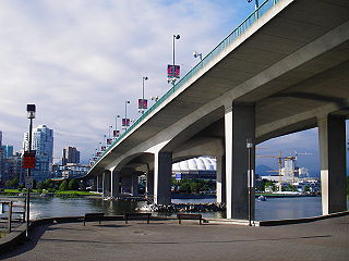 Cambie Bridge bridge spanning False Creek in Vancouver, British Columbia
