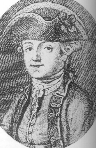 An engraving of Byron's father, Captain John "Mad Jack" Byron, date unknown