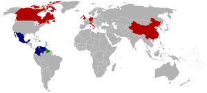 Regional in green, other regional blue, non-regional members in red CaribbeanDevelopmentBankMap.png