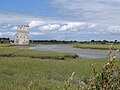 Carrigafoyle Castle au bord d'une anse de l'estuaire de la Shannon.