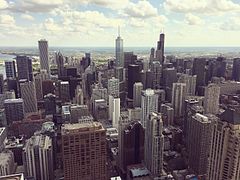 Vue de Downtown Chicago depuis le 875 North Michigan Avenue.