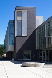 The Arts & Humanities Building is one of the newest buildings on campus. It opened in July 2016. Chico State, Arts & Humanities Building, in March 2020.jpg