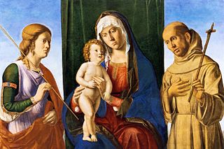 <i>Madonna and Child with Saints</i> (Cima, Nivå) Painting by Cima da Conegliano