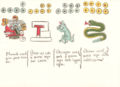 Representa os signos do calendario azteca dos días 5 Vento, 6 Casa, 7 Lagarto e 8 Serpe. (Folio 11v)