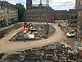 Construction site and equipment prepared for start of work in Cologne, Germany (2017)