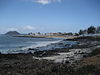 Northwestern rockier beaches of Corralejo, with the Isla de los Lobos in the background