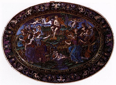 Renaissance Limoges enamel dish by Martial Courtois