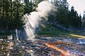 25 - Crepuscular rays over the steam from a hot spring in Yellowstone National Park created, uploaded and nominated by Mbz1
