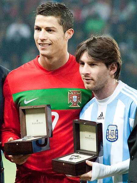 File:Cristiano Ronaldo and Lionel Messi - Portugal vs Argentina, 9th February 2011.jpg