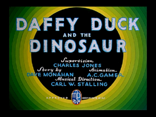 <i>Daffy Duck and the Dinosaur</i> 1939 Merrie Melodies animated cartoon short directed by Chuck Jones