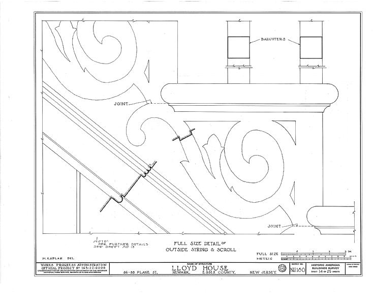 File:Davis-Agnew-Lloyd Houses, 86-88 Plane Street, Newark, Essex County, NJ HABS NJ,7-NEARK,6- (sheet 14 of 25).tif