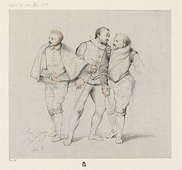 Grupa zabójców - szkic do obrazu Zabójstwo księcia de Guise