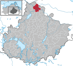 Demmins läge i Mecklenburg-Vorpommern